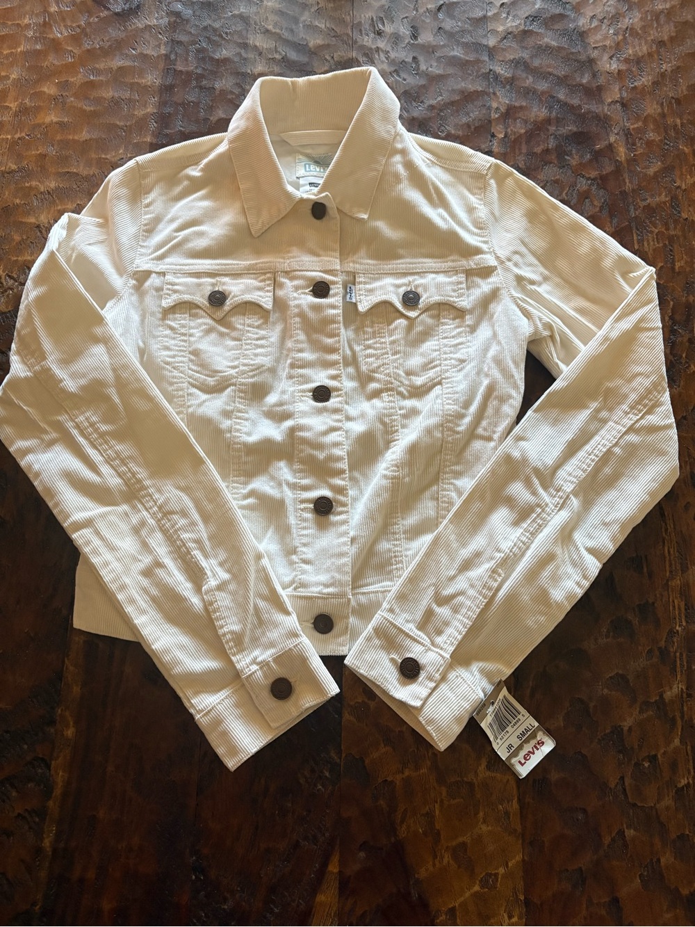 Levi's Women's Off-White Corduroy Trucker Jacket Jr Small New with Tags